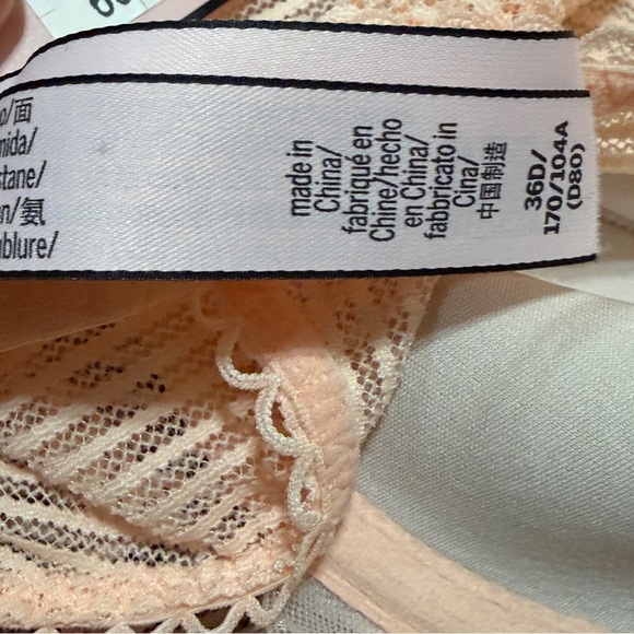 NWT Victoria’s Secret DREAM ANGELS Lace & Striped Mesh Sheer Teddy BODYSUIT 36D - Picture 9 of 10